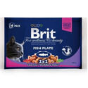 Brit For Wellness & Beauty Fish Plate 4 X 100g - sada vlhkého krmiva pro kočky s rybí omáčkou 4x100g