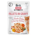 BRIT Care filety v omáčke 24x 85 g morčacie a lososové filety v omáčke