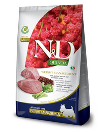 N&D Quinoa Dog Weight Management Jahňacie mäso a brokolica 2,5 kg