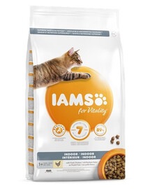 IAMS For Vitality Indoor suché krmivo s kuracím mäsom pre dospelé mačky chované vo vnútri 10 kg