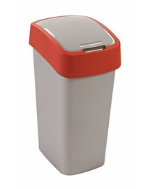 CURVER odpadkový koš, FLIP BIN, stříbrný/červený, 50l