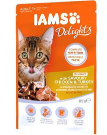 IAMS Cat Adult All Breeds kura a morka v omáčke 85 g