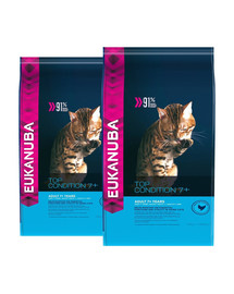 EUKANUBA Cat Senior All Breeds Top Condition Chicken & Liver 2 x 10 kg