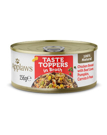 APPLAWS Taste Toppers Kuracie prsia, hovädzia pečeň, tekvica vo vývare 156 g