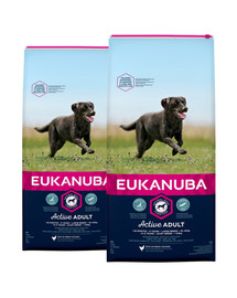 EUKANUBA  Active Adult Large Breeds Chicken bohaté na čerstvé kuracie 2 x 15kg