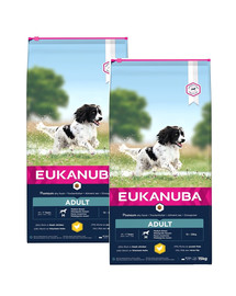EUKANUBA  Active Adult Medium Breeds Chicken bohatá na čerstvé kurča 2 x 15 kg