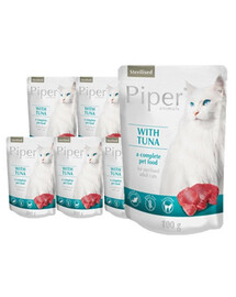 DOLINA NOTECI PIPER Cat Sterilizované vlhké krmivo z tuniaka pre mačky 10x100 g