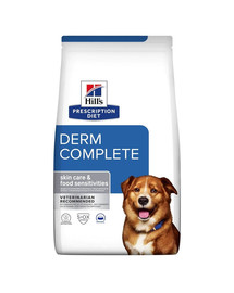 HILL'S Prescription Diet Canine Derm Complete 12 kg krmivo pro posílení kůže psů