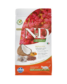 N&D Grain Free Quinoa Cat koža a srsť, sleď a kokos, 1,5 kg