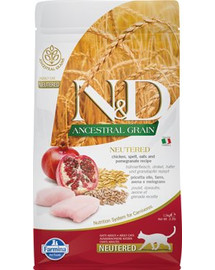 Farmina N&D Low Grain CAT Neuter s kuracím mäsom a granátovým jablkom 1,5 kg