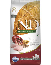 Farmina N&D Low Grain Dog Senior Med & Maxi kura a granátové jablko 12 kg