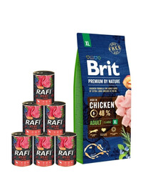 BRIT Premium By Nature Adult Extra Large XL 15 kg + Hovädzia konzerva 6x400 g