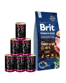 BRIT Premium By Nature Light 15 kg + morčacie konzervy 6x1240 g