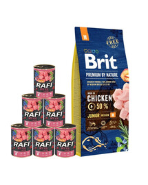 BRIT Premium By Nature Junior Medium M 15 kg + Teľacie mäso v konzerve 6x400 g