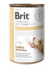 BRIT Veterinary Diet Hepatic Turkey&Pea 12x400 g