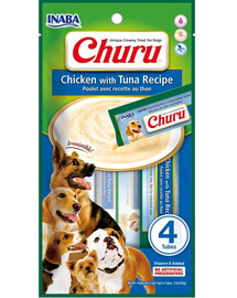 INABA Churu Chicken with tuna 4x14g kuracie mäso s tuniakom pre psov