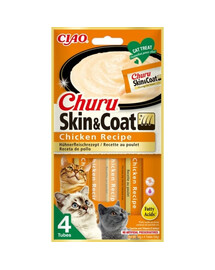 INABA Churu Skin&Coat 4x14g s kuracím mäsom pre mačku