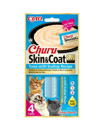 INABA Churu Skin&Coat 4x14g s tuniakom a hrebenatkou pre mačku
