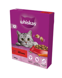 WHISKAS Adult 300g sucha karma dla dorosłych kotów z pyszną wołowiną
