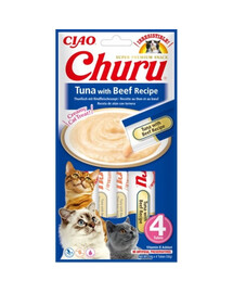 INABA Churu Tuna with beef recipe 4x14g tuniak s hovädzím mäsom pre mačku