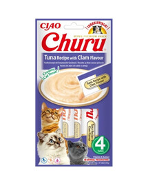 INABA Churu Tuna with clam flavour 4x14g tuniak s mušľami pre mačku