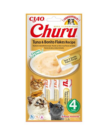 INABA Churu Tuna with bonito flakes 4x14g bonita z tuniaka s bonita vločkama pre mačky