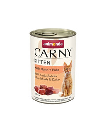 ANIMONDA Carny Kitten Veal&Chicken&Turkey 400 g teľacie, kuracie a morčacie mäso pre mačiatka
