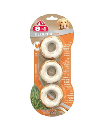 8v1 Delights Rings Chicken - pamlsky pro psy kuřecí žvýkací kroužky