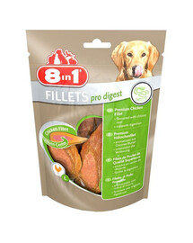 8in1 Fillets Pro Digest Chicken Snack 80g - pochúťka z kuracích filiet pre psov pre lepšie trávenie