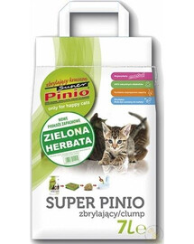 Super Benek Pinio Kruszon Green Tea hrudkujúce podstielka pre mačky s vôňou zeleného čaju 7 l