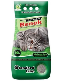 Super Benek Standard Line Cat Litter Green Forest 10 l - stelivo pro kočky s vůní zeleného lesa 10l