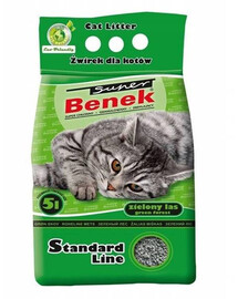 Super Benek Standard Line bentonitová podstielka pre mačky s vôňou zeleného lesa 5 l