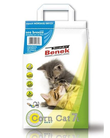 Certech Super Benek Corn Cat Sea Breeze kukuričná podstielka s vôňou morského vánku pre mačky objem 7 l