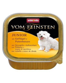 Animonda Vom Feinsten Junior s hydinovými a morčacími srdiečkami 150 g paštéta pre šteňatá