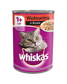 Whiskas Adult konzerva pre dospelé mačky s hovädzím mäsom v omáčke 400 g