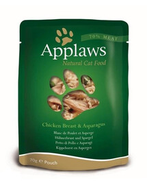 Applaws Natural Cat Food Chicken Breast & Asparagus 70g - vlhké krmivo pre mačky s kuracím mäsom a špargľou 70g