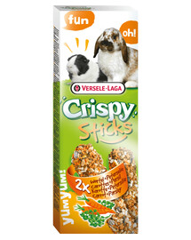 Versele-Laga Crispy Sticks Rabbits - Guinea Pigs Carrot With Parsley 110g - 2 baňky pro králíky a morčata mrkev a petržel 110g