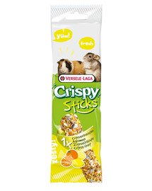 Versele-Laga Crispy Sticks Guinea Pigs - Chinchillas Citrus Fruit 110g - 2 baňky pro morčata a činčily citrusové plody 110g