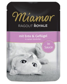 MIAMOR Ragout Royale vrecko pre mačky kačica s hydinovým mäsom v omáčke 100 g