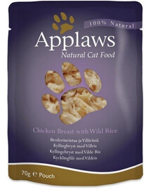 Applaws Natural Cat Food Chicken Breast & Wild Rice 70g - vlhké krmivo pre mačky s kuracím mäsom a divokou ryžou 70g