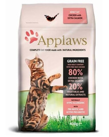 Applaws Kompletné krmivo pre dospelé mačky, kuracie mäso s extra lososom 2 kg - suché krmivo pre dospelé mačky