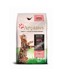 Applaws Complete Cat Food Adult Cat Chicken with Extra Salmon 400g - suché krmivo pro dospělé kočky kuře s lososem 400g