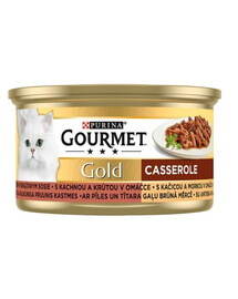 Purina Gourmet Gold Casserole mit Tandem in a Brown Sauce 85 g kačacie kúsky v hnedej omáčke