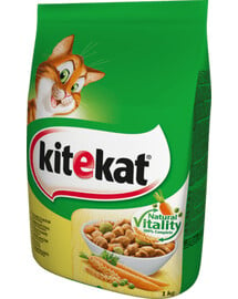 Kitekat Natural Vitality s kuřecím masem a zeleninou 300g - granule pro kočky s kuřecím masem a zeleninou 300g