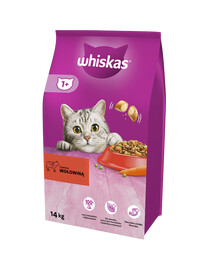 Whiskas Adult 14 kg granule pre mačky s hovädzím mäsom a zeleninou