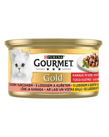  Purina Gourmet Gold konzerva s lososom a kuraťom 85 g