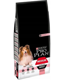 Purina Pro Plan Medium Adult Sensitive Skin Opti Derma Salmon 14 kg granule pre dospelých psov stredných plemien s citlivou kožou losos