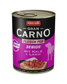 Animonda Grancarno Original Rind + Lamm 800g - vlhké krmivo pro starší psy s hovězím a jehněčím masem