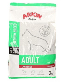 Arion Original Adult Medium Bread Lamb & Rice 3 kg - suché krmivo pro dospělé psy středních plemen s jehněčím masem a rýží 3 kg