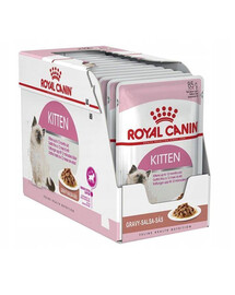 Royal Canin Kitten Instinctive sada kapsičiek pre mačiatka s citlivou pokožkou a srsťou v omáčke 12x 85 g